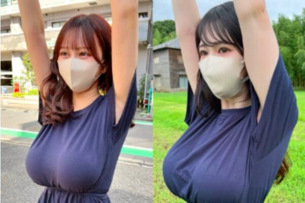 七武ななみが他の女性と全く同じポーズをとっている比較画像